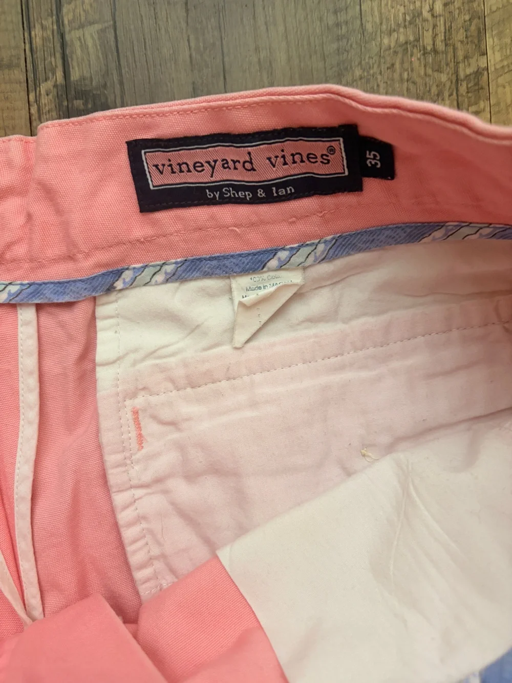 Vineyard Vines Mens Shorts Size 35 Cotton No Stretch Flat Front